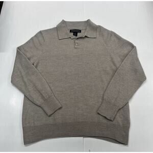 Christian Lacroix Polo Sweater 100% Extrafine Merino Wool Beige Men's Size M